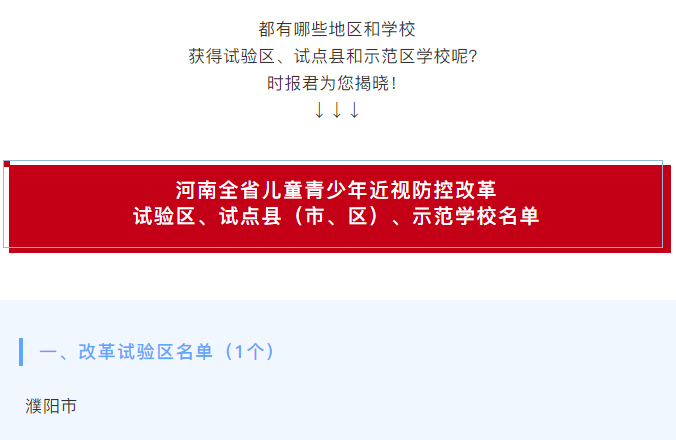 河南省護（hù）眼教室燈光改造試驗區學校名單